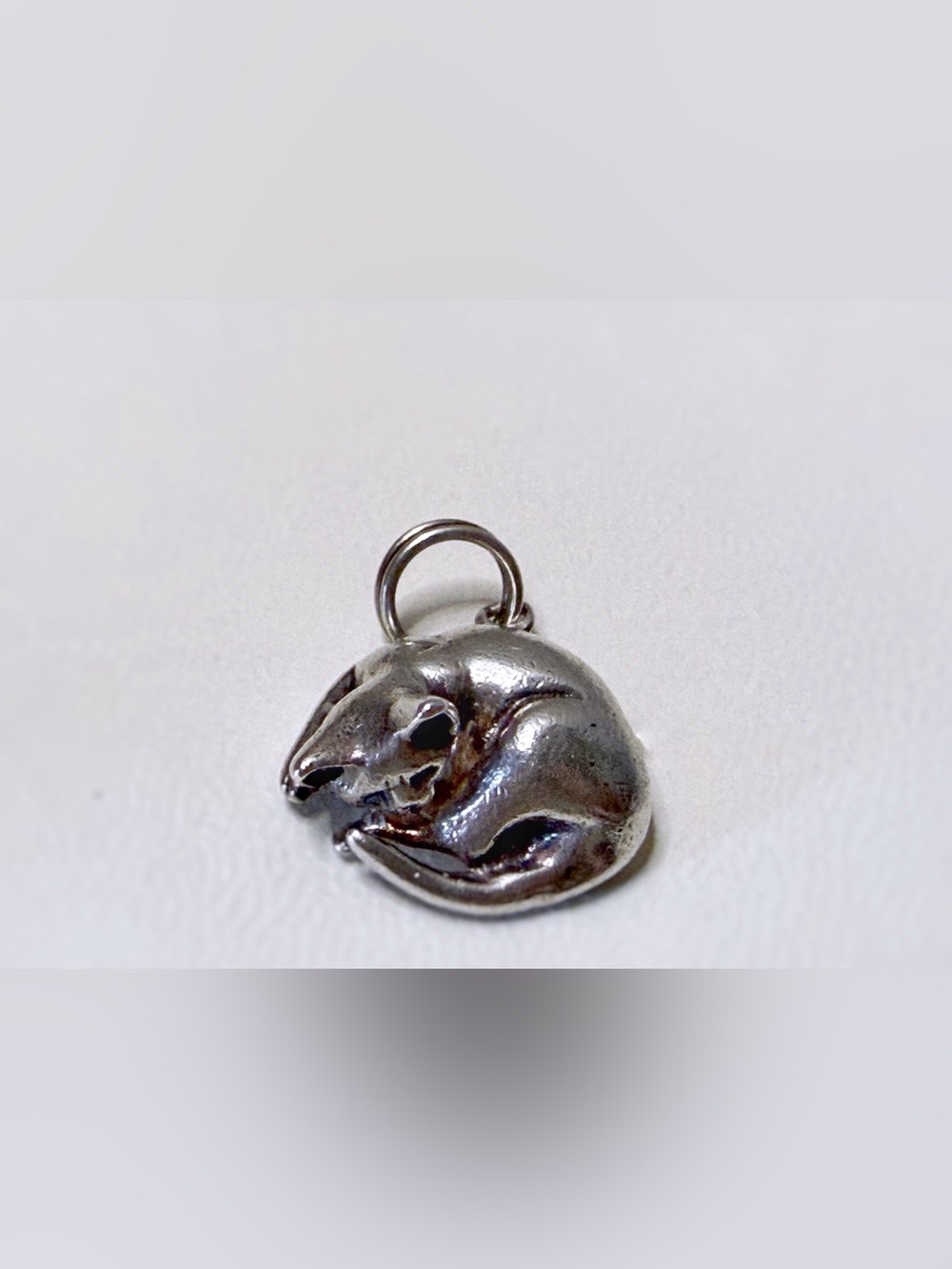 925 STERLING SILVER JEZ/JEZLAINE SLEEPING KITTY CAT, FELINE KITTEN VINTAGE CHARM - Picture 3 of 11